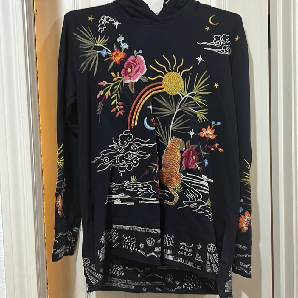 Super cool Johnny Was Embroidered Hoodie.